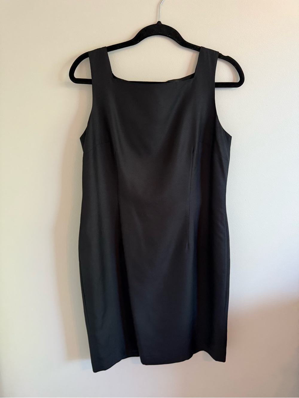 Talbots Petite Black Silk Sleeveless Midi Sheath Dress